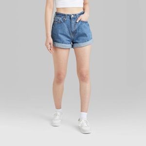 Super-High Rise Rolled Cuff Mom Jean Happy Shorts - Wild Fable - various - new